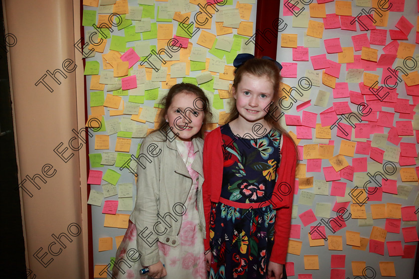 Feis11032019Mon04 
 4
Performers Hannah McCarthy and Abby Murray from Ballinlough and Rochestown.

Class: 365: Solo Verse Speaking Girls 10 Years and Under Section 1 Either: Meeting Rachel Field or: Wanted A Witches Cat Shelagh McGee.

Feis Maiti 93rd Festival held in Fr. Mathew Hall. EEjob 11/03/2019. Picture: Gerard Bonus