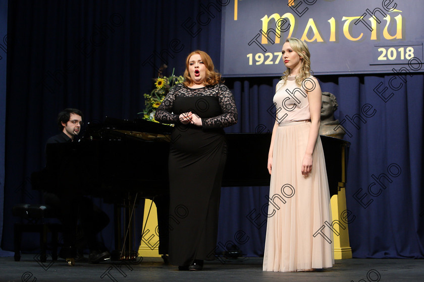 Feis04032018Sun02 
 2
Duet Sisters Kate and Fiona Falvey from Carrigaline performing with Accompanist Tom Doyle .
 Speech and Drama Class: 26: The Annabel Adams Perpetual Trophy Operetta Duets Feis Maiti 92nd Festival held in Fr. Mathew Hall. EEjob 04/03/2018 Picture: Gerard Bonus.