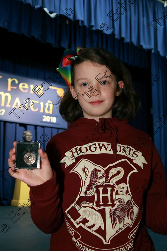 Feis11032018Sun12 
 12
 Bronze Medallist Bonnie OKeeffe from Rosstellen.
 Singing and School Choirs Class: 367: Solo Verse Speaking Girls 8 Years and Under Section 5 Feis Maiti 92nd Festival held in Fr. Mathew Hall. EEjob 06/03/2018 Picture: Gerard Bonus.